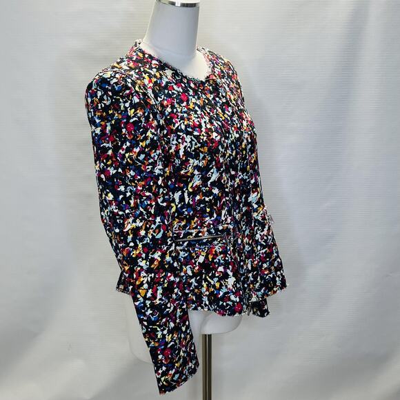 1.STATE Jacket Womens Large Tweed Zip Front Lined Textured Boho - Picture 2 of 14